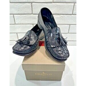 Cole Haan Mens Black Braided Toe Tasseled‎ Loafer sz 9.5D (S1627)